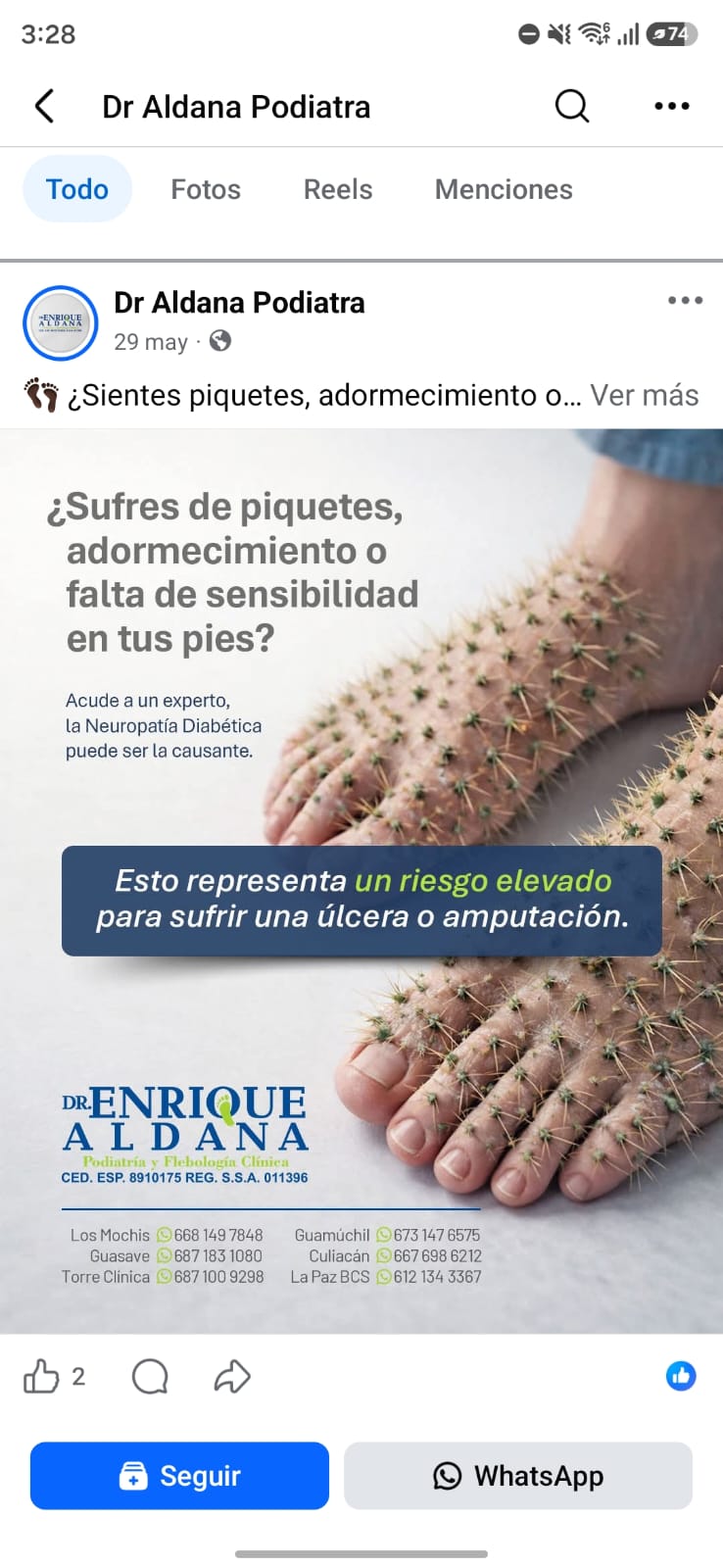Caso de éxito: Dr. Aldana · Facebook